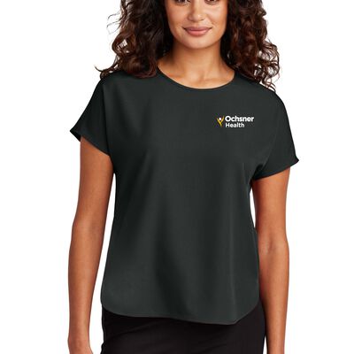 Women's Stretch Crepe Crew Blouse